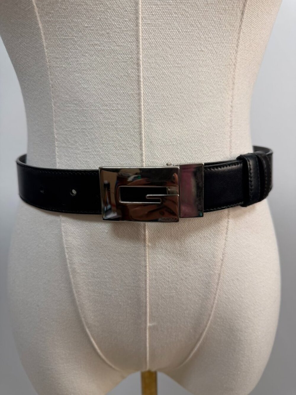 VGUC Gucci Black/Brown Reversible Leather G Logo Belt Silver Hardware Size 70/28